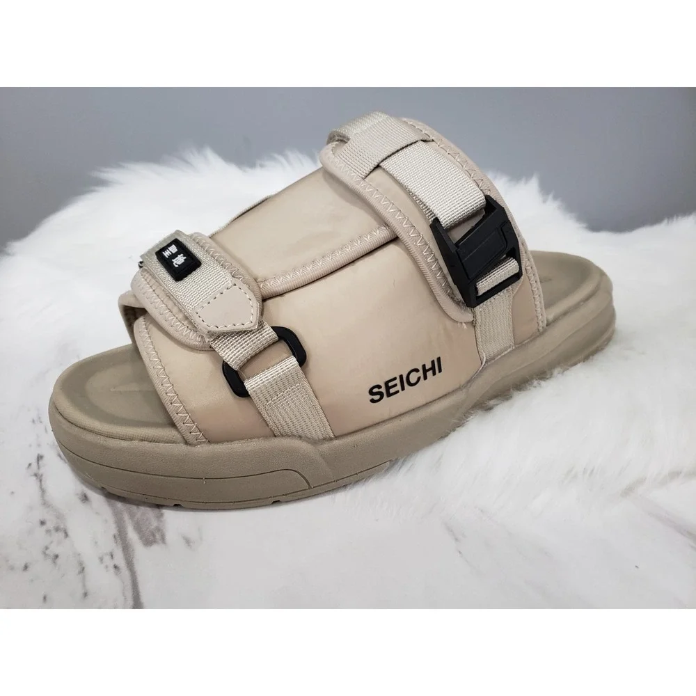 NEW MENS 11 Seichi Yoroi V2 Sandals Tan Slip On Open Toe Platform Slide Eby2911